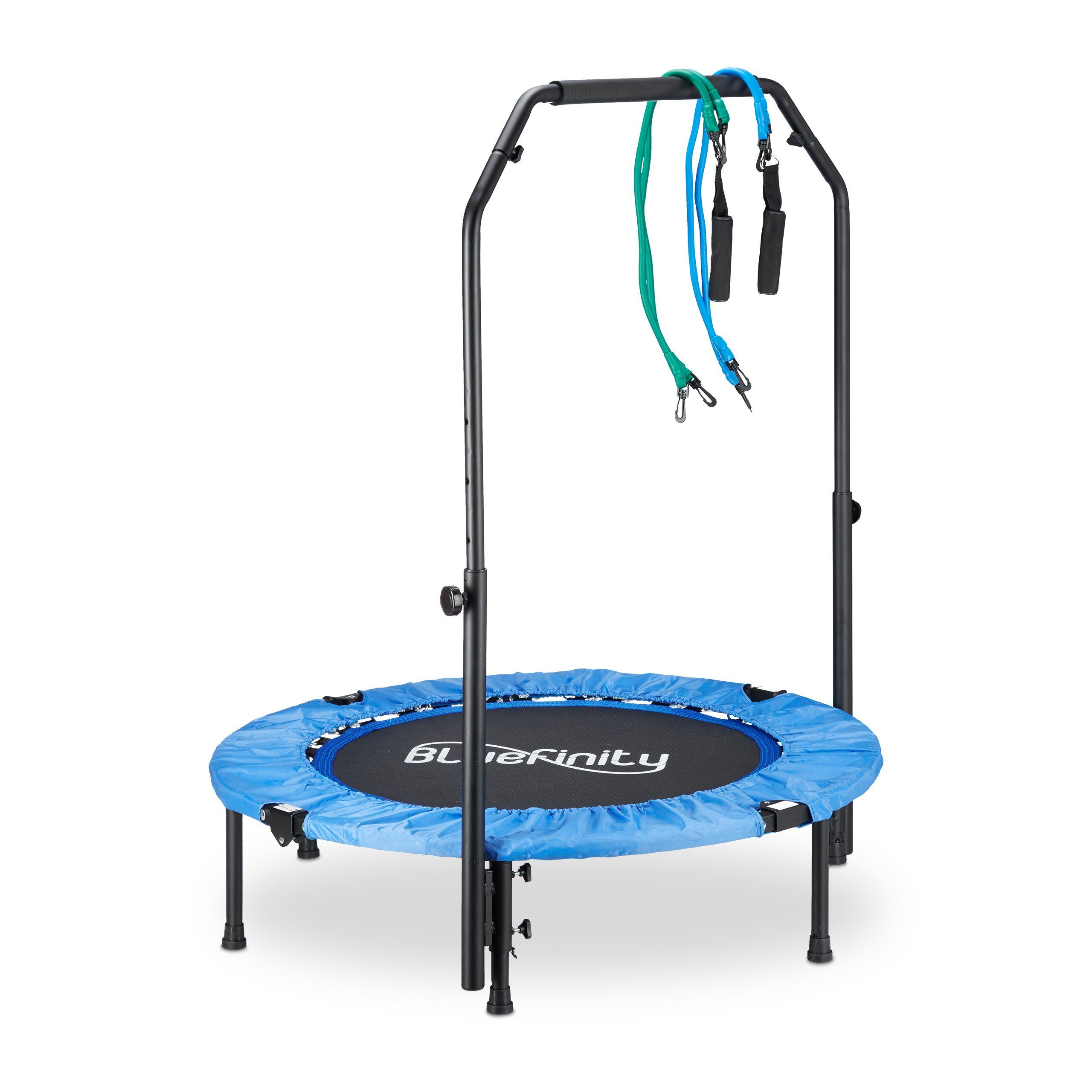 relaxdays Gartentrampolin Trampolin mit Stange und Expandern