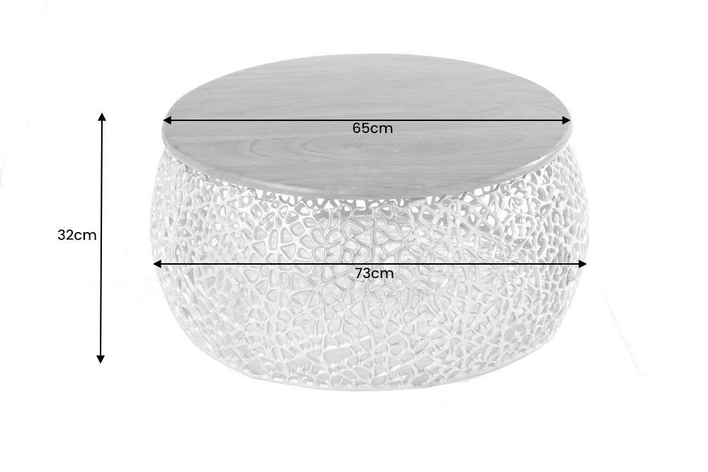 riess-ambiente Couchtisch ABSTRACT LEAF Ø75cm gold / braun (Einzelartikel, 1-St), Wohnzimmer · Massivholz · Metall · rund · handmade · Modern Design