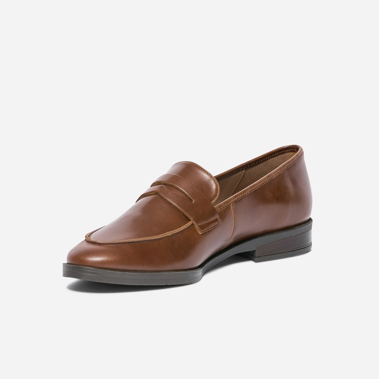Mocassin ERAM FLEX cognac en cuir verni