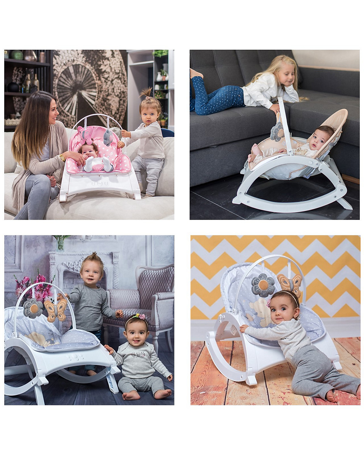 Babywippe ENJOY mit Vibration, Musik, verstellbare Rückenlehne Babywippen