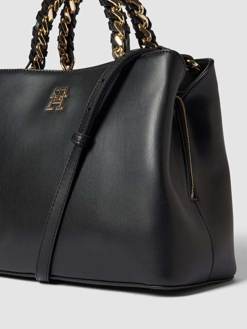 Tote Bag mit Henkeln in metallic Modell 'FEMININE' in schwarz