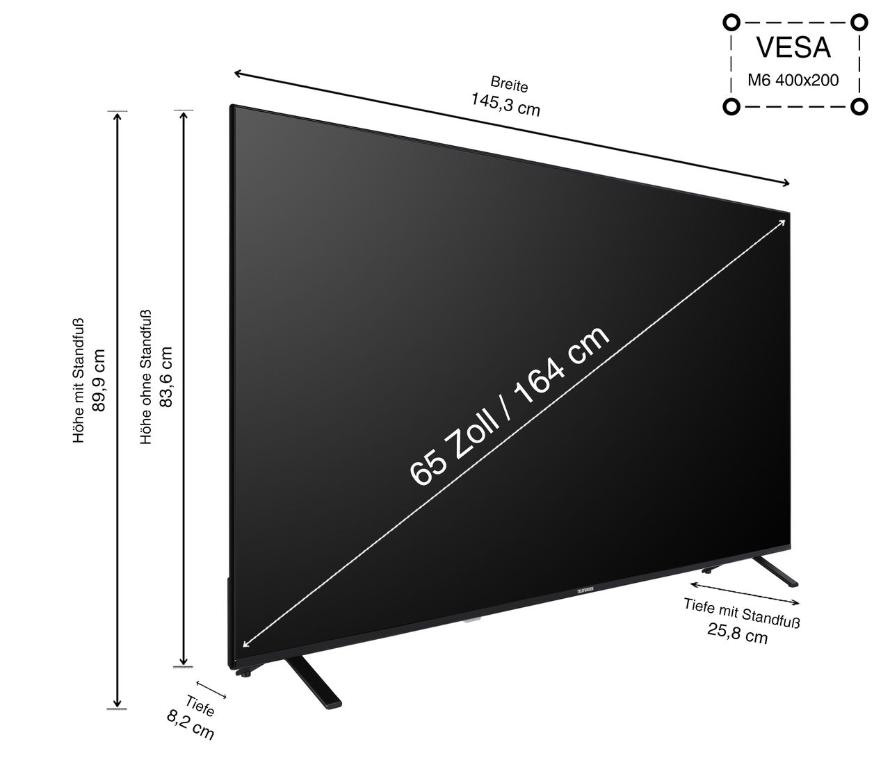 Telefunken QU65TO750S 65 Zoll QLED Fernseher / Smart TV (4K UHD, HDR Dolby Vision, Dolby Atmos)