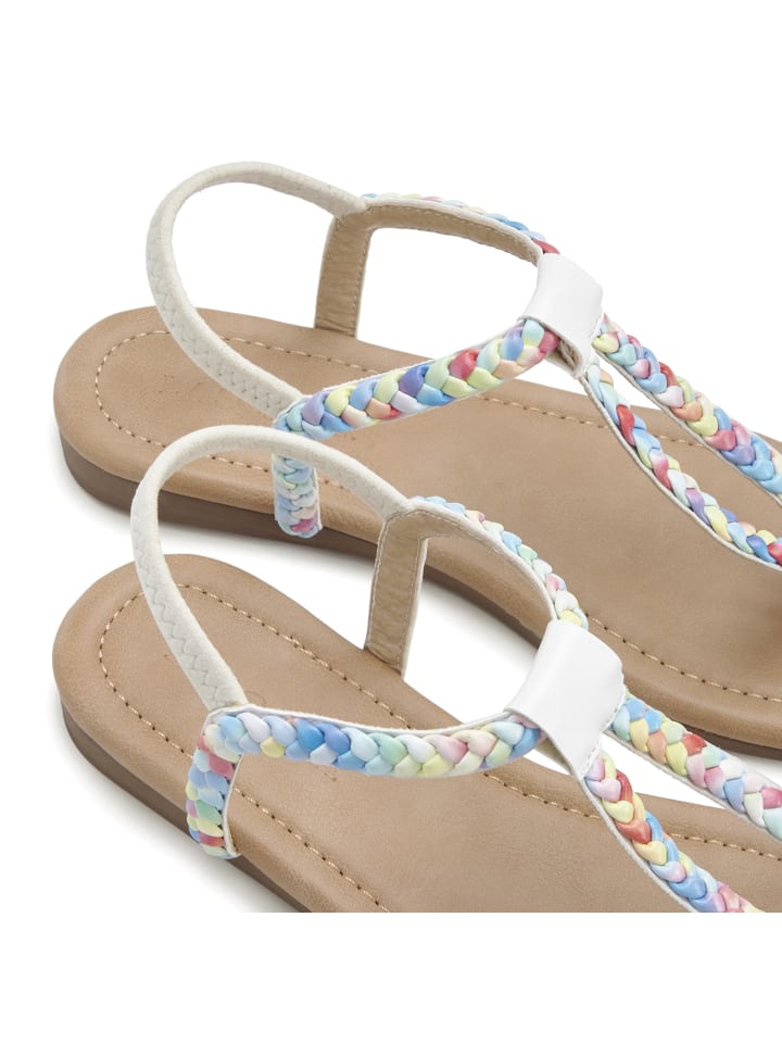 LASCANA Zehentrenner in beige / blau günstig kaufen