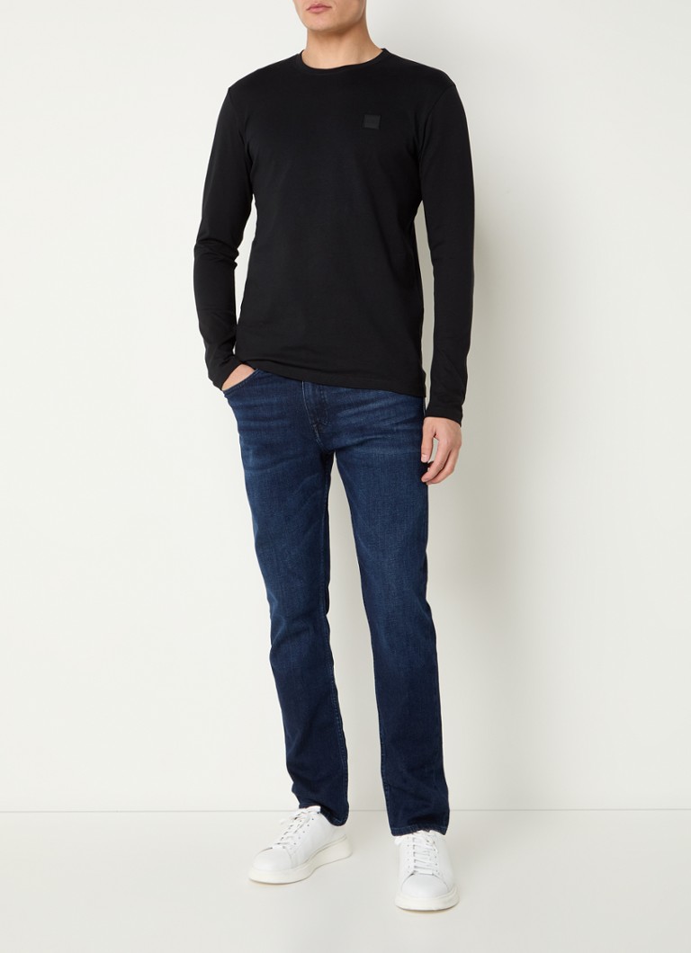 Camiseta de manga comprida HUGO BOSS Tacks com logotipo.