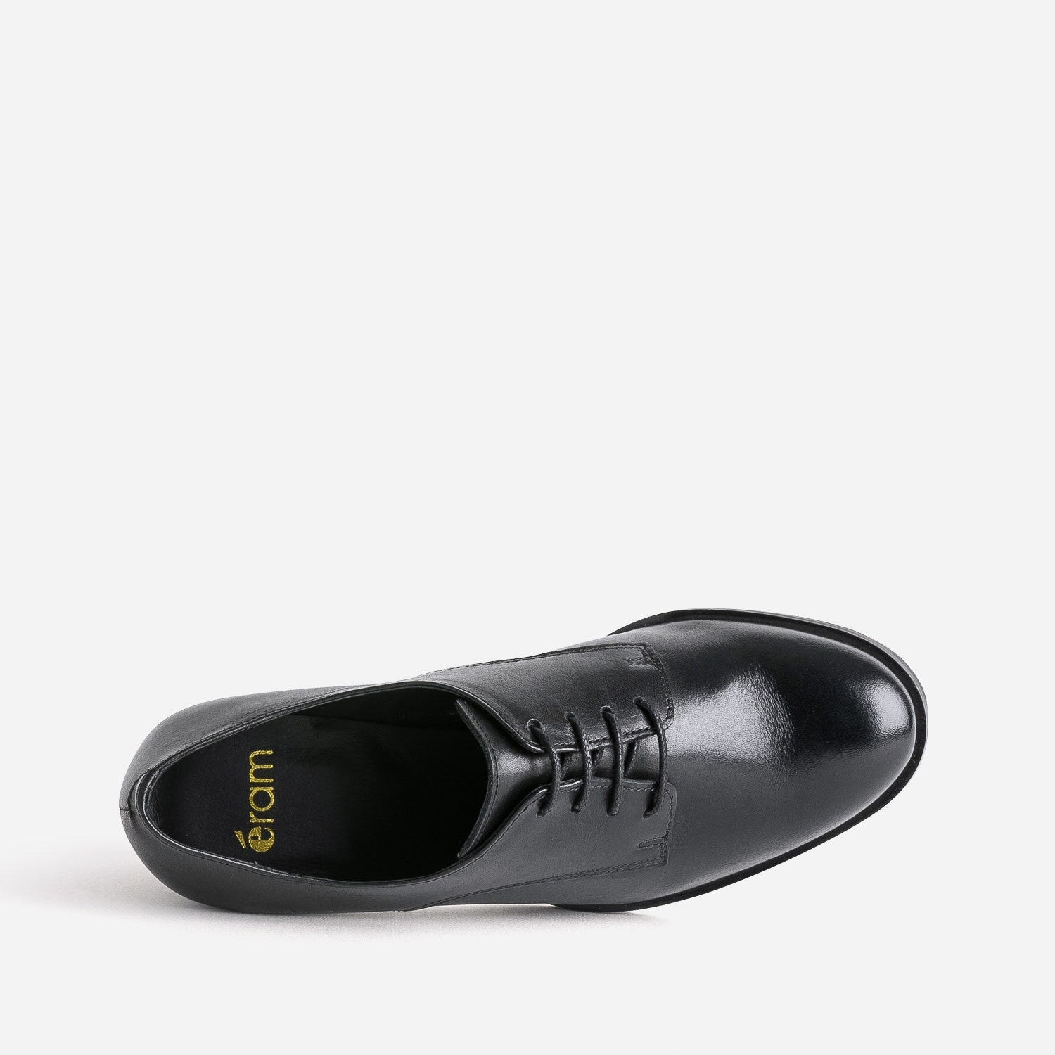 Derby à talon noir en cuir