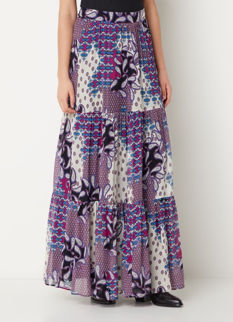 ba&sh  Brooke maxi rok in zijdeblend met paisley dessin