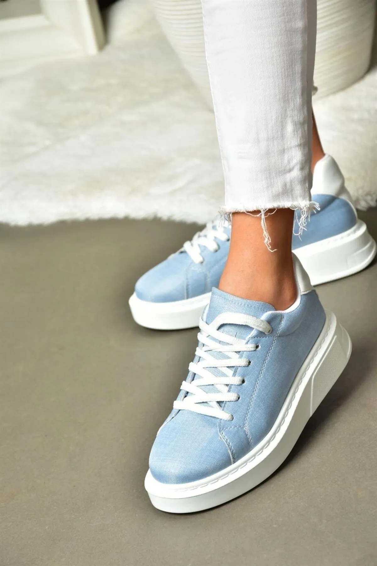 Fox Shoes  P848231410 Blau/weiße Damen-Sportschuhe-Sneaker