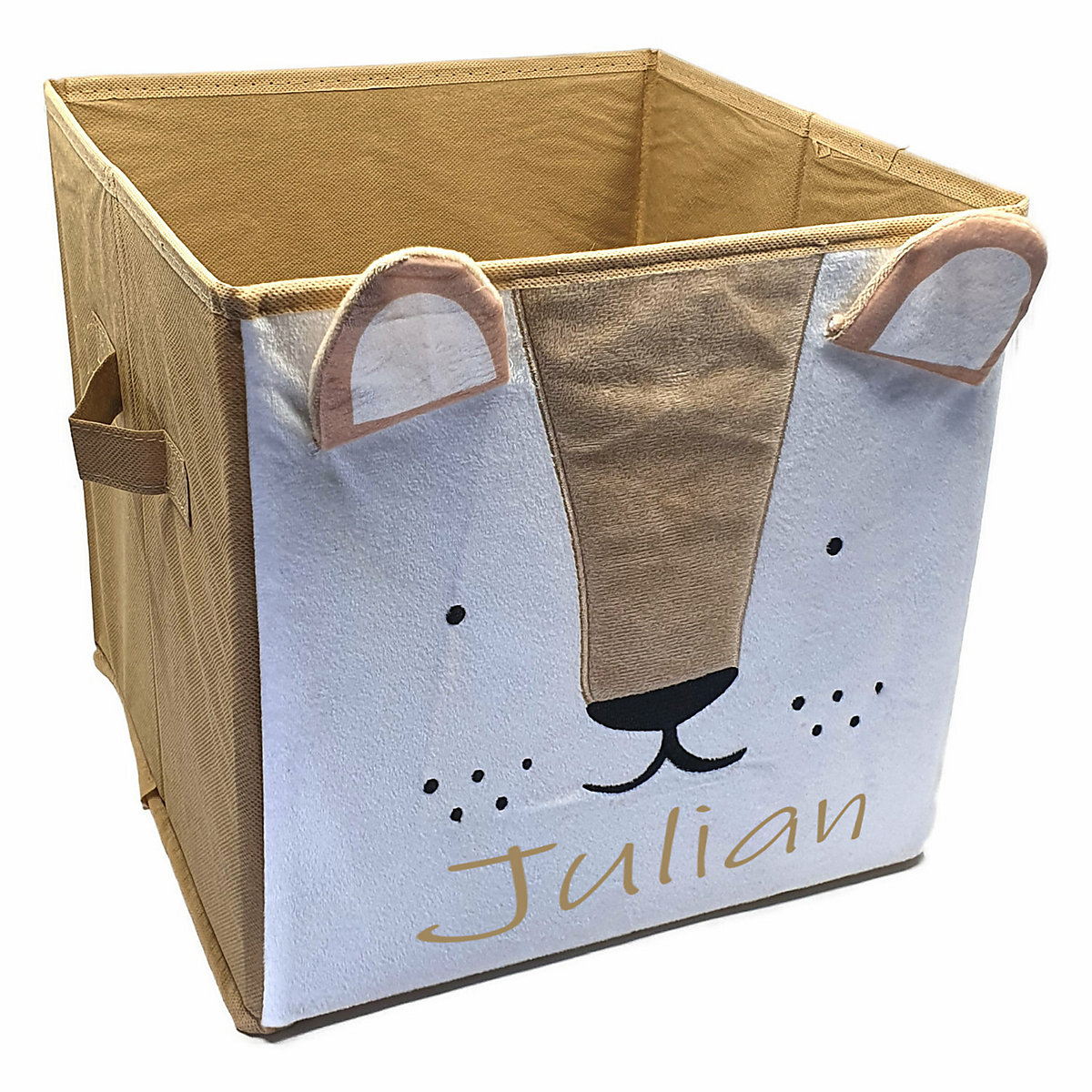 Aufbewahrungsbox personalisiert mit Name Löwe