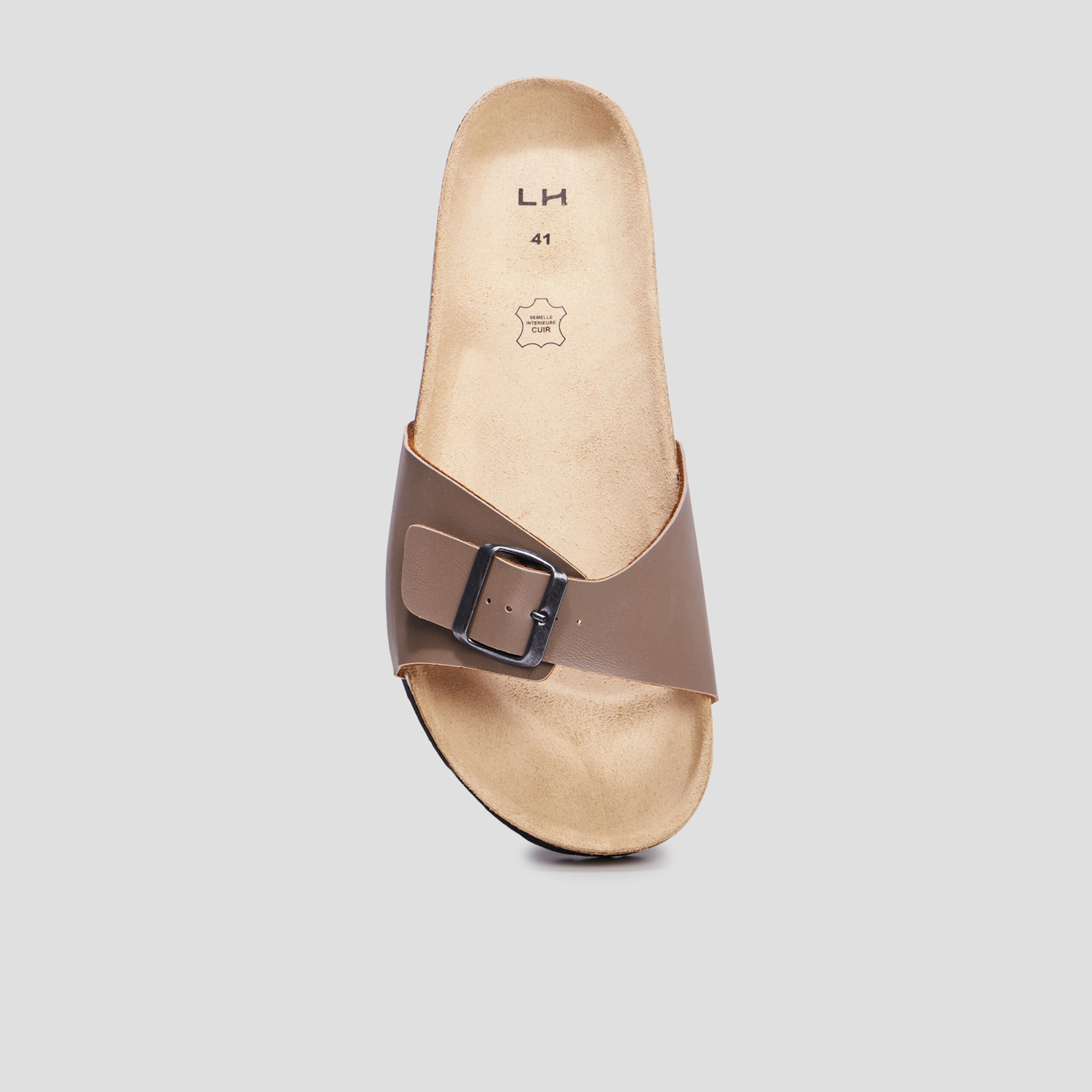 Mules avec boucles Goalitor taupe homme | La Halle