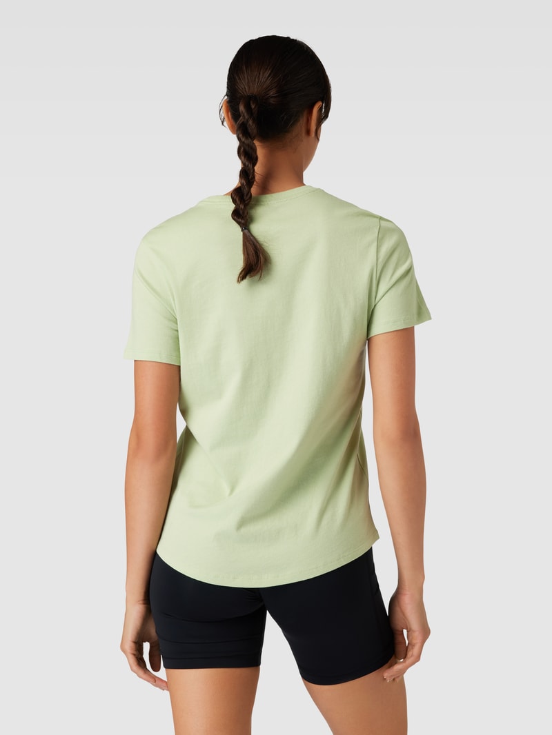 T-Shirt in unifarbenem Design mit Label-Stitching in hellgrün