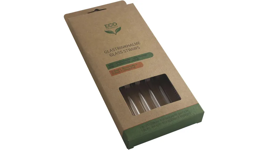 ECO FRIENDLY Glastrinkhalme inkl. Bürste 5-tlg.