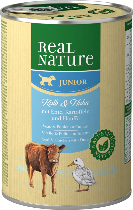 REAL NATURE Hundenassfutter REAL NATURE Junior Kalb & Huhn 12x400 g