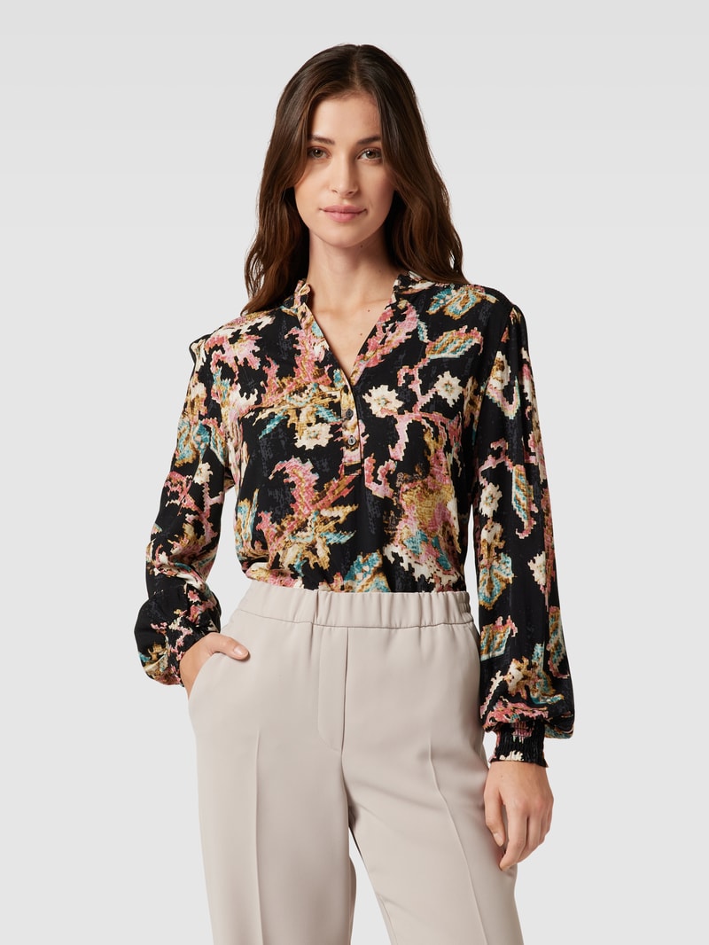 Bluse mit Allover-Print Modell 'TAKARI' in schwarz