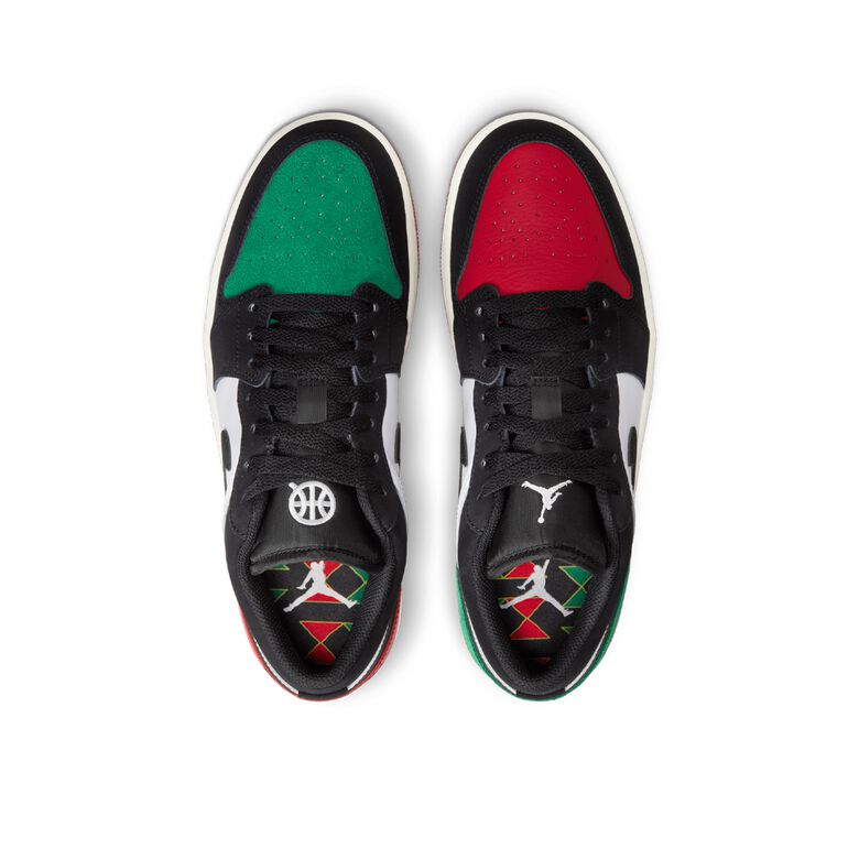 JORDAN Wmns Air Jordan 1 Low Q54 WHITE/BLACK-SCENERY GREEN-UNIVERSITY RED