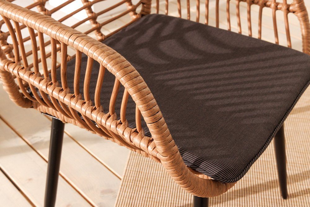 riess-ambiente Balkonset PARIS braun, (Set, 3-tlg), Garten · Terrasse · Tisch · Stühle · Sitzgruppe · Outdoor · Design