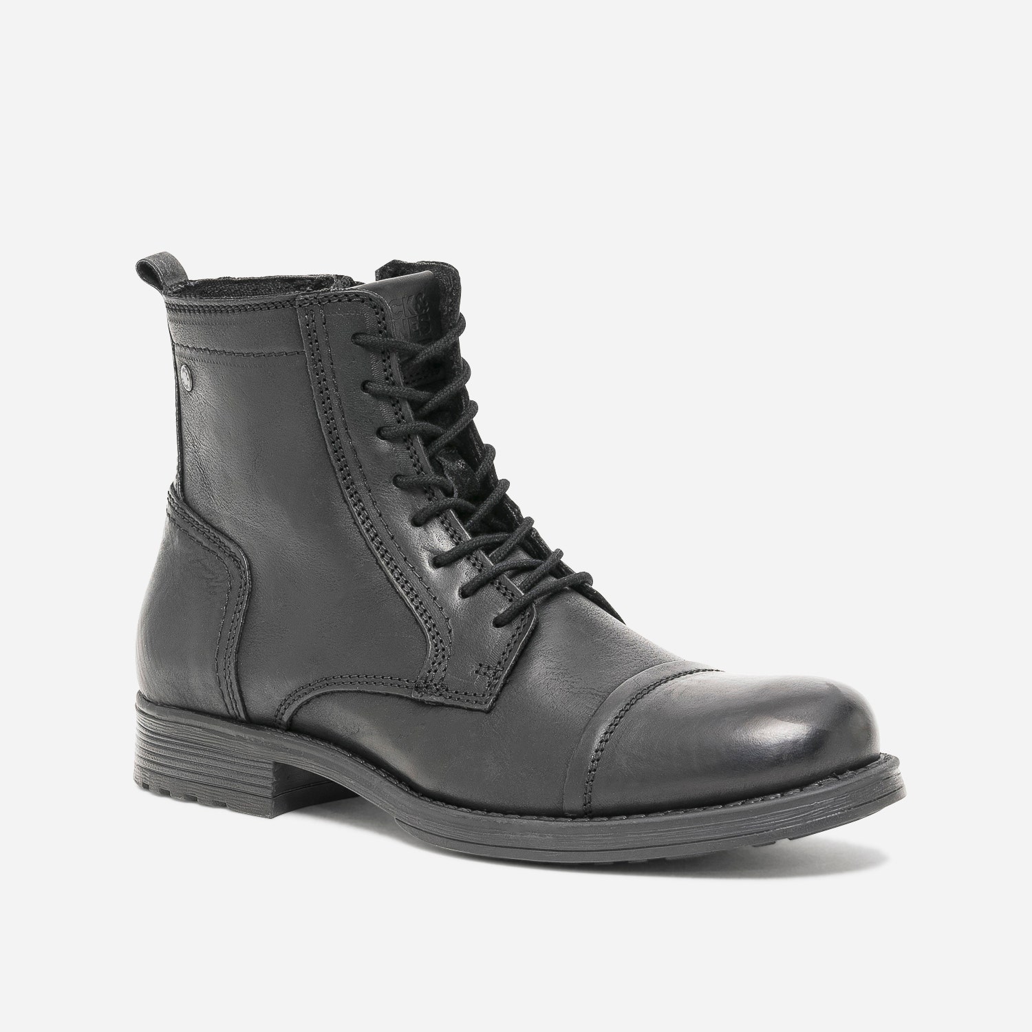Boots à lacet JACK & JONES noir en cuir