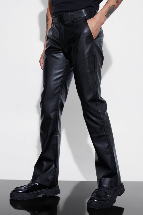 Slim-Fit PU-Schlaghose