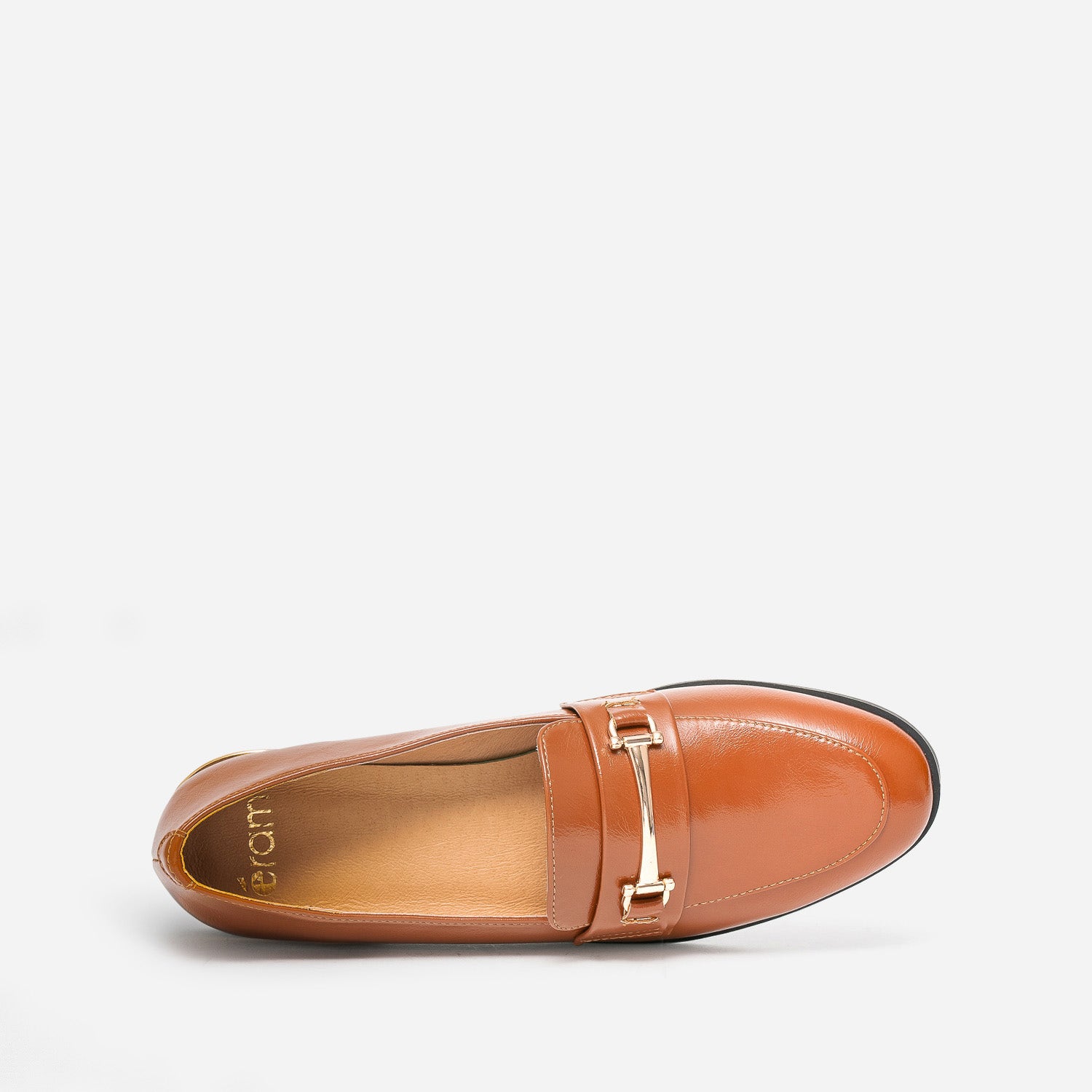 Mocassin cognac détails dorés