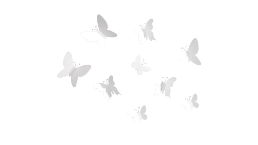 umbra Wanddekoration Mariposa 9er-Set weiß
