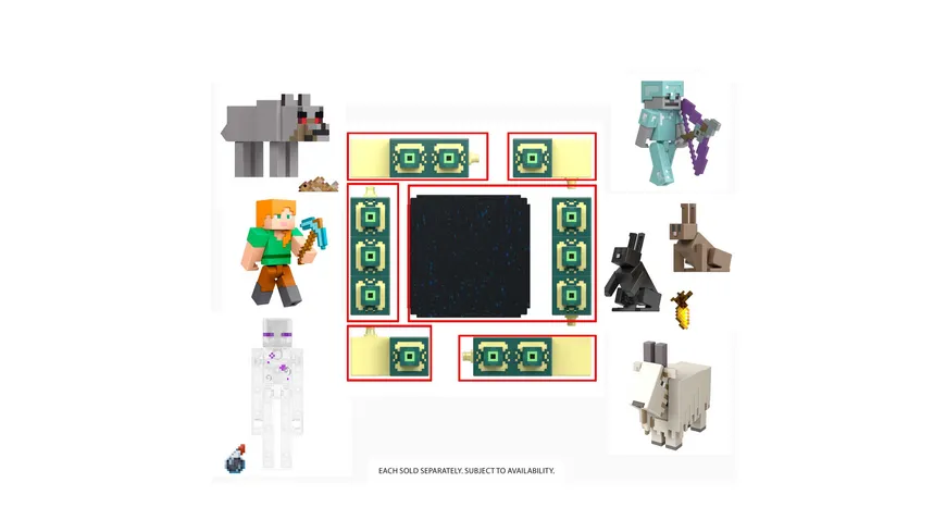 Minecraft Craft-A-Block Figuren aus dem Sortiment, authentischer Charakter aus dem Videospiel, 1 Stück, sortiert