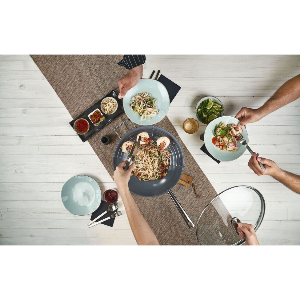 Wok 32 cm, 18/10 Edelstahl