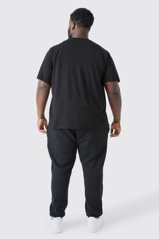 Plus T-Shirt mit Man Signature Stickerei