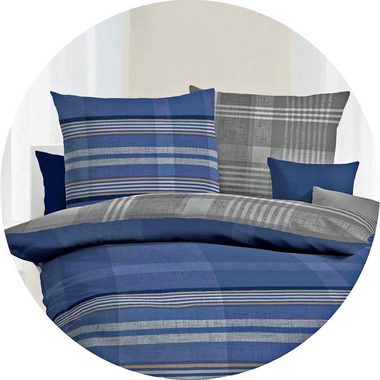 Wendebettwäsche JACK by Kaeppel Fein Biber Wende Bettwäsche 2 tlg. Beyond Blau Grau, JACK, Biber, 2 teilig, Kuschelbettwäsche für besonders romantische Stunden
