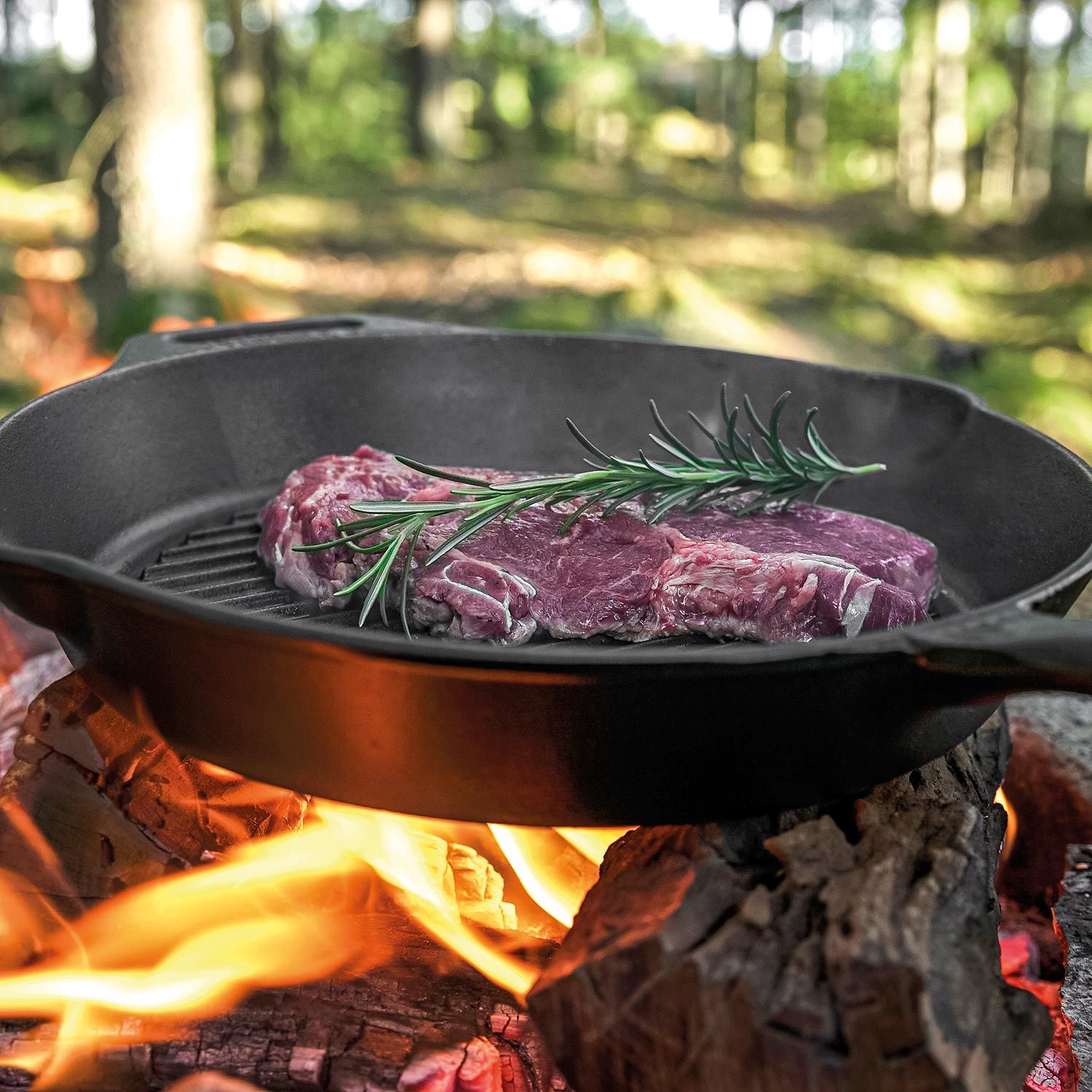 Grill-Feuerpfanne mit Stiel