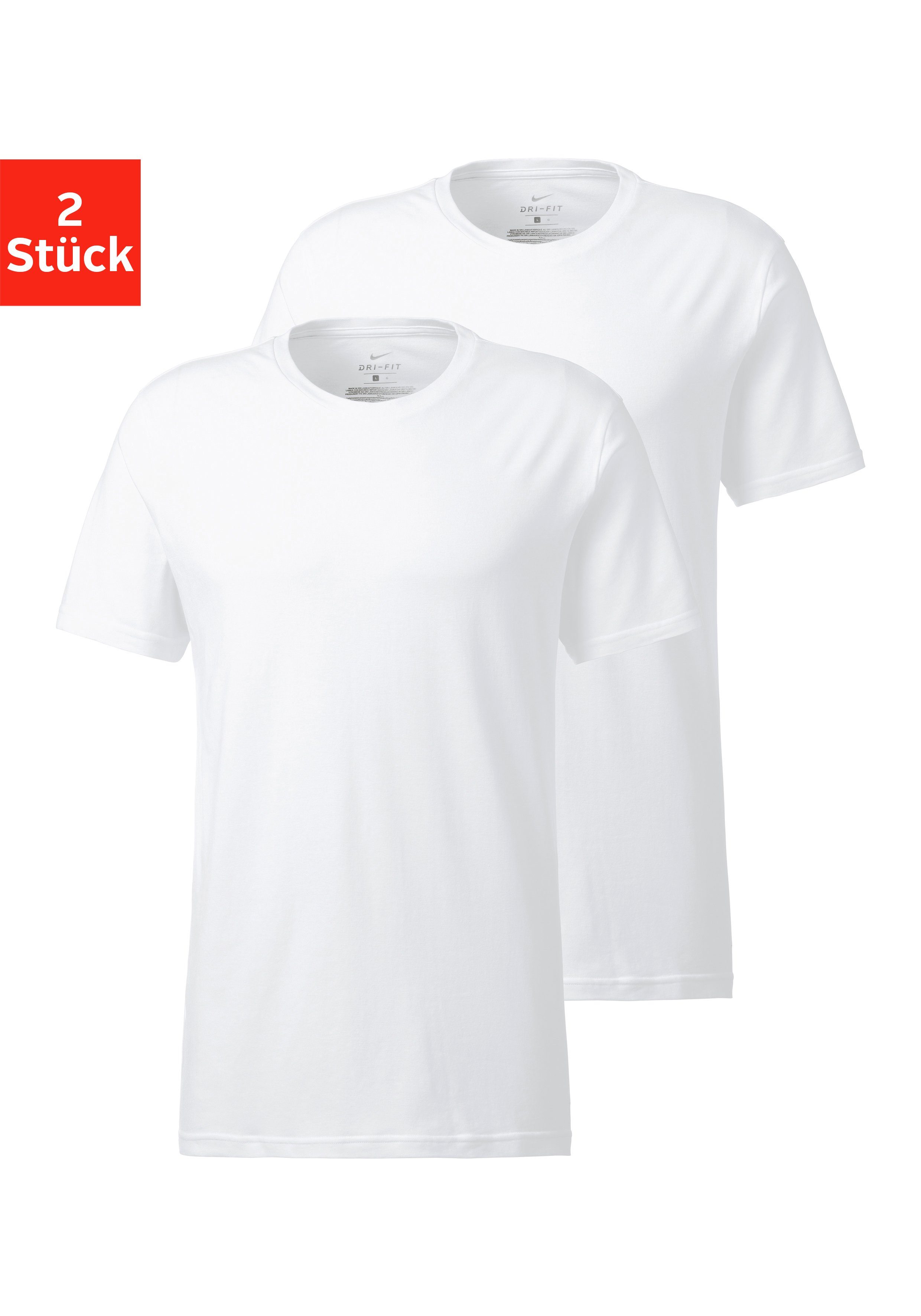 NIKE Underwear Rundhalsshirt (2er-Pack) aus elastischer Qualität