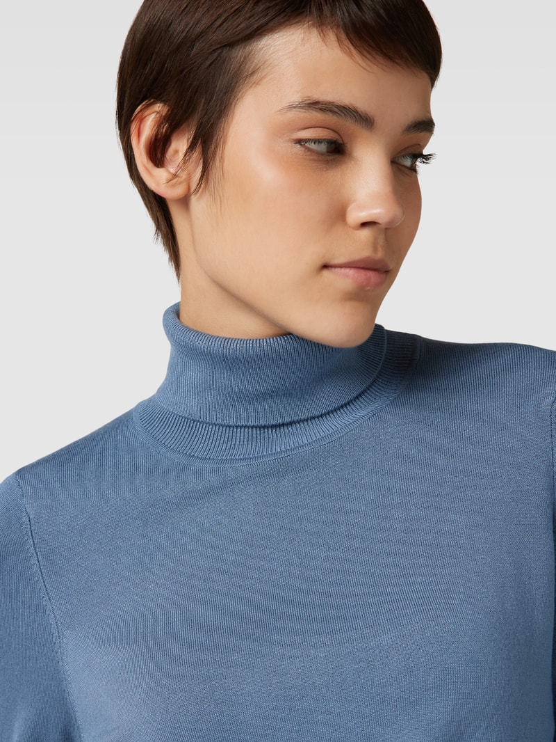 Longsleeve mit Rollkragen in rauchblau