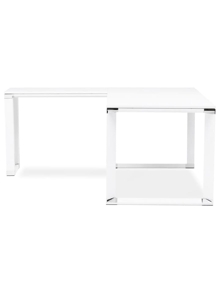 KADIMA DESIGN Eckschreibtisch 170x160 cm platzsparend funktional, Holz & Metall in Weiß günstig kaufen