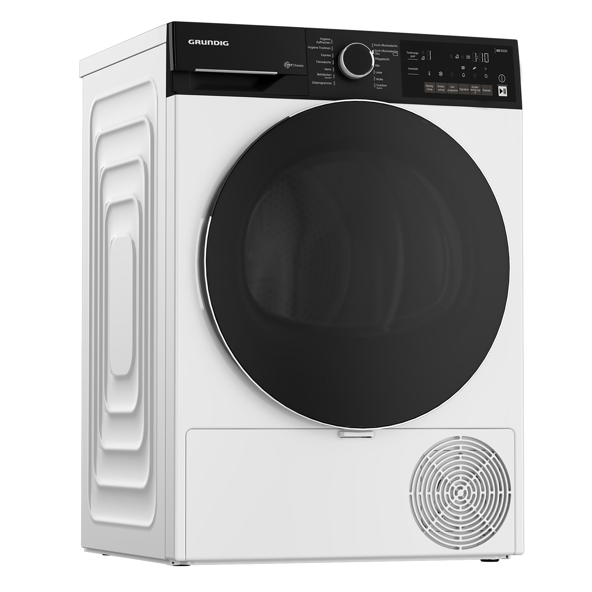Grundig Wärmepumpentrockner Inverter Eco Motor GT57924, 9 kg, Digitales Display, Edelstahltrommel, Sensortrocknung, 14 Programme
