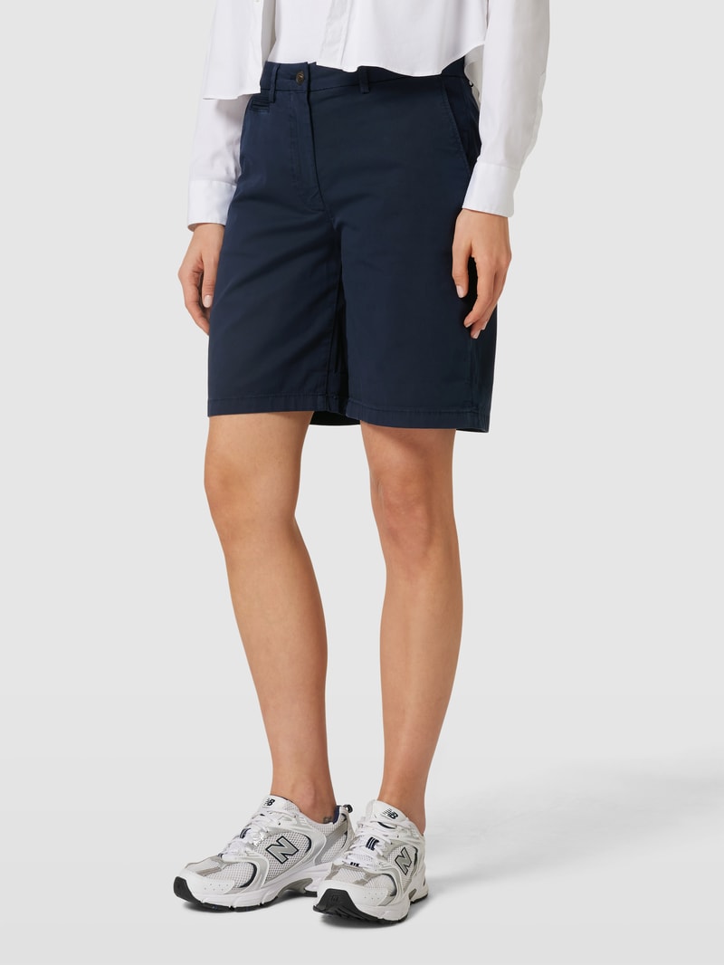 Chino-Shorts mit Label-Stitching in marineblau