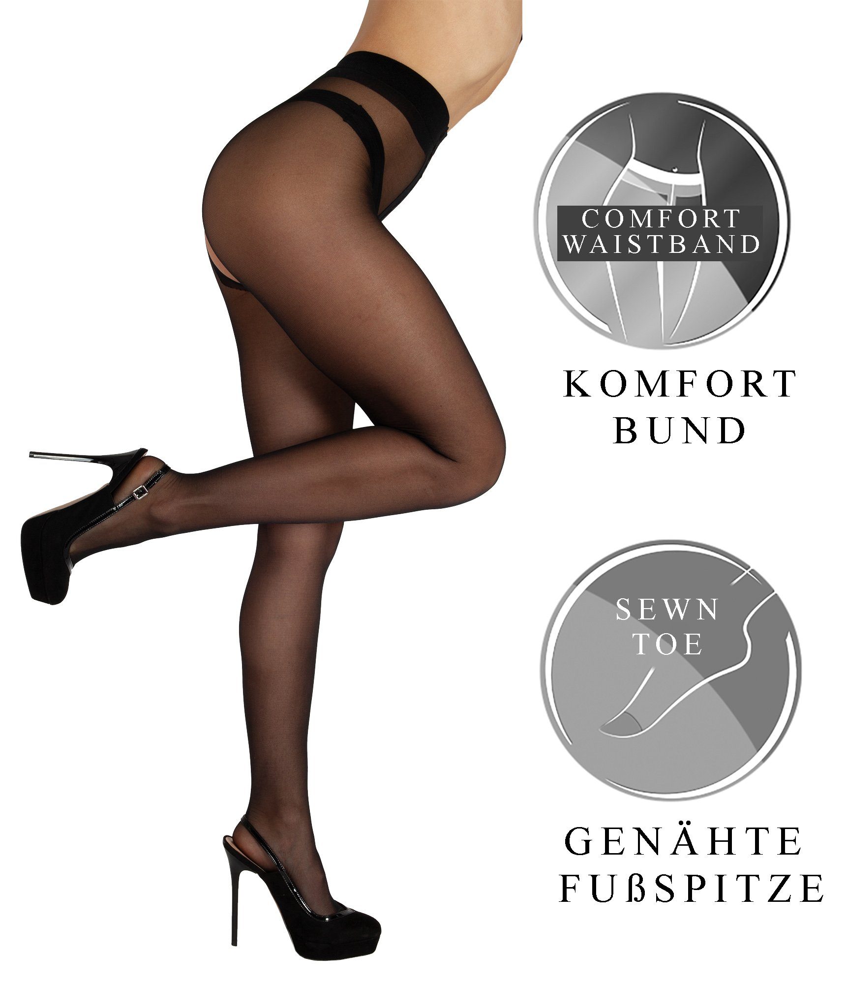 BANANALU Ouvert Strumpfhose Ouvert Strumpfhose mit offenem Schritt 20 DEN (1 St)