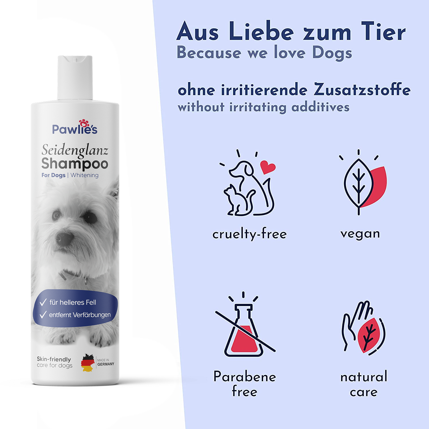 Pawlie's Fellpflege Pawlie's Hundeshampoo für weißes Fell