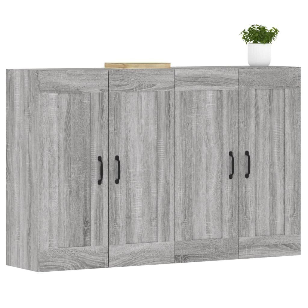 vidaXL Sideboard Wandschränke 2 Stk. Grau Sonoma Holzwerkstoff (2 St)
