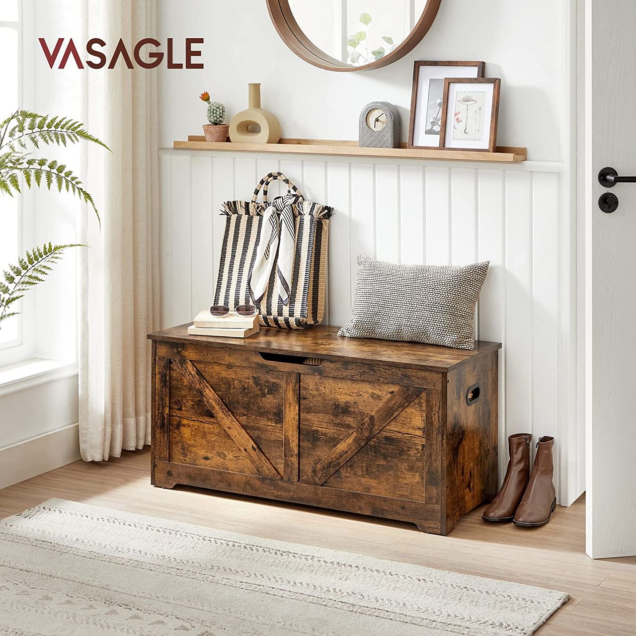 Vasagle Speicherbank, 100x40x46cm, transparent