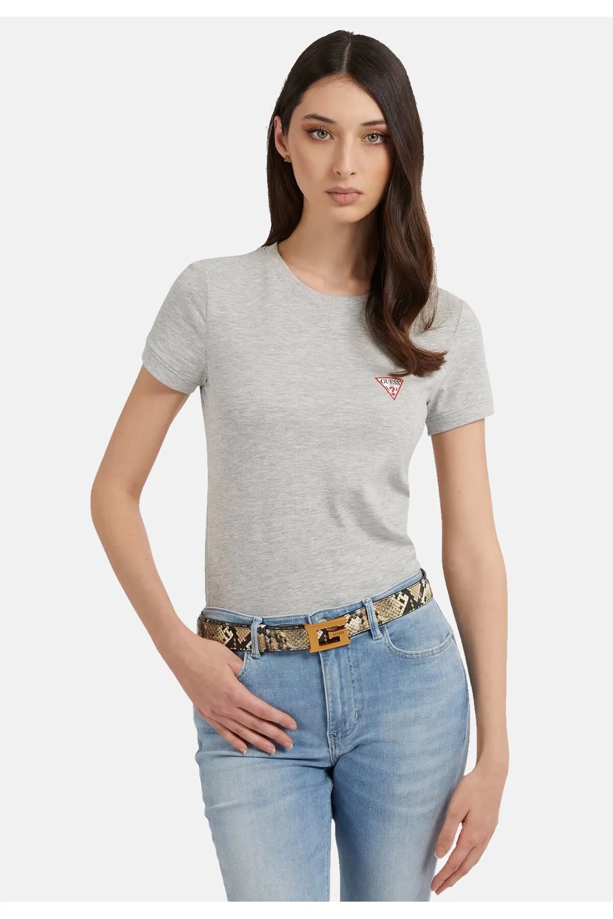 Guess  Shirt T-Shirt CN MINI TRIANGLE mit Rundhals-Ausschnitt und Label Print