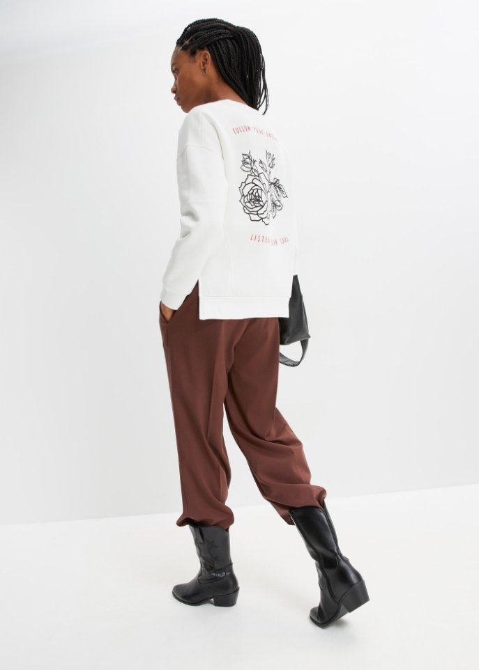 Sweatshirt mit Cut-Out und Wording