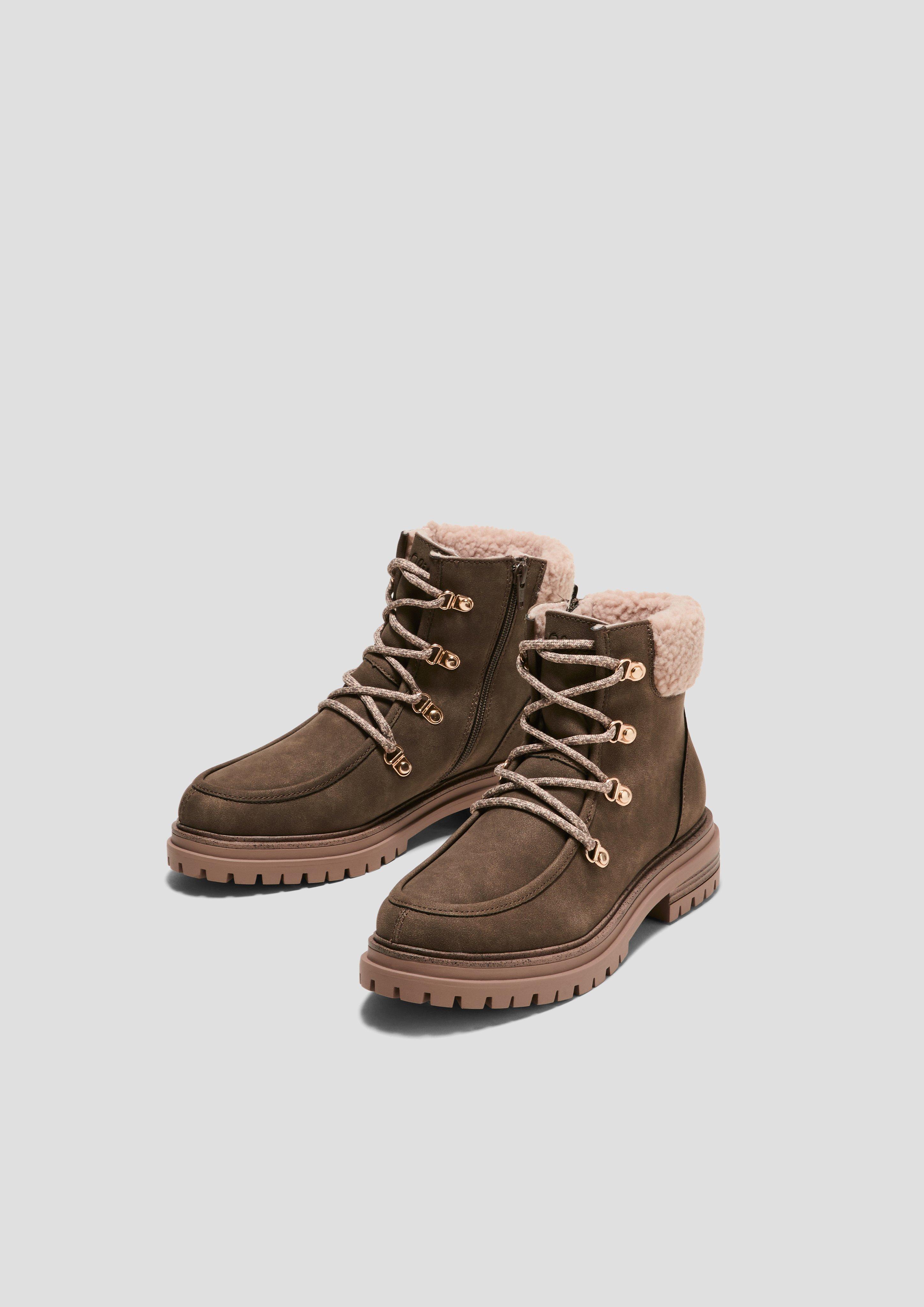 Gefütterte Stiefel in Veloursleder-Optik  6008539-727