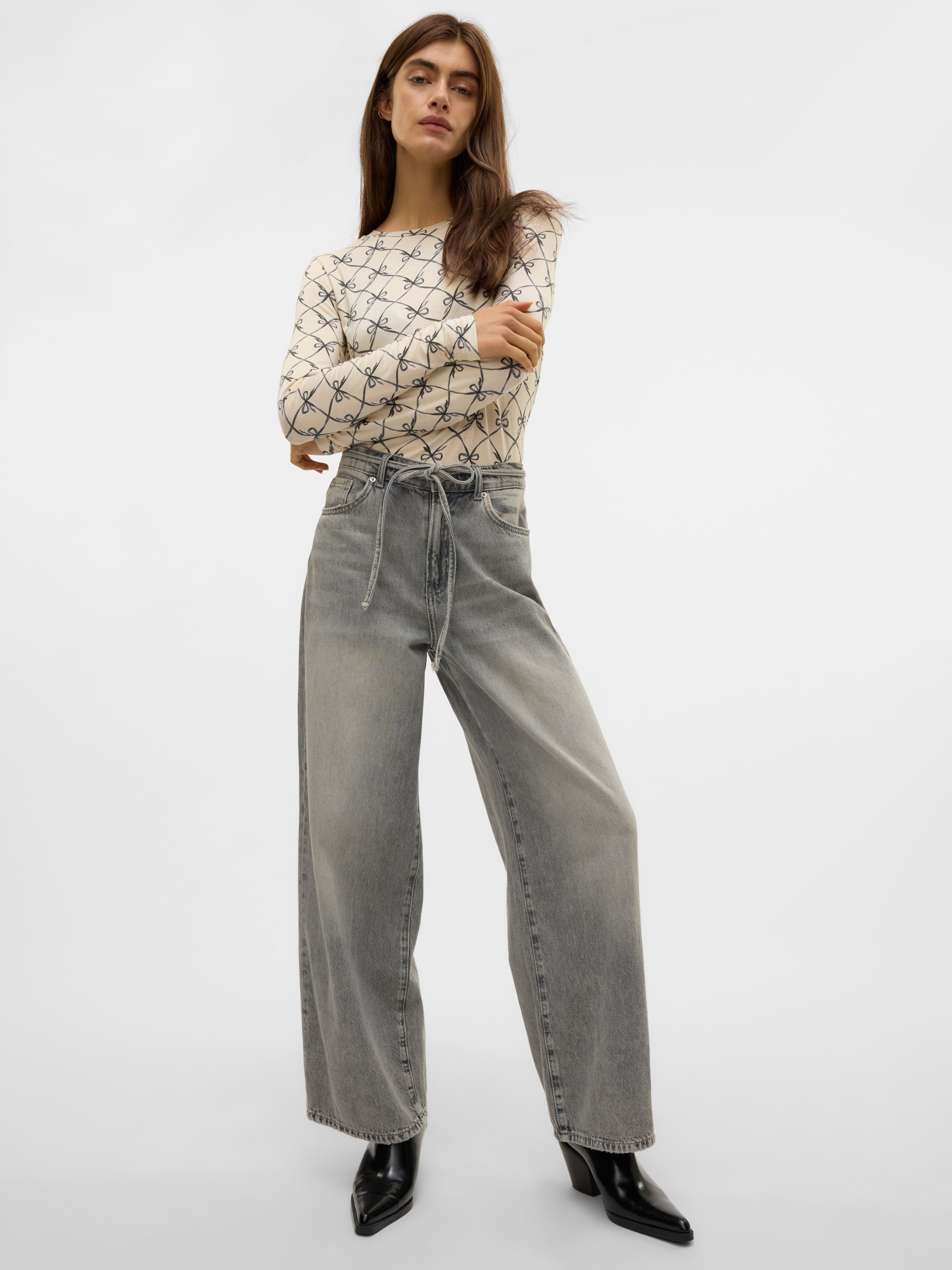 VMWIEN Mid Rise Weiter Beinschnitt Jeans