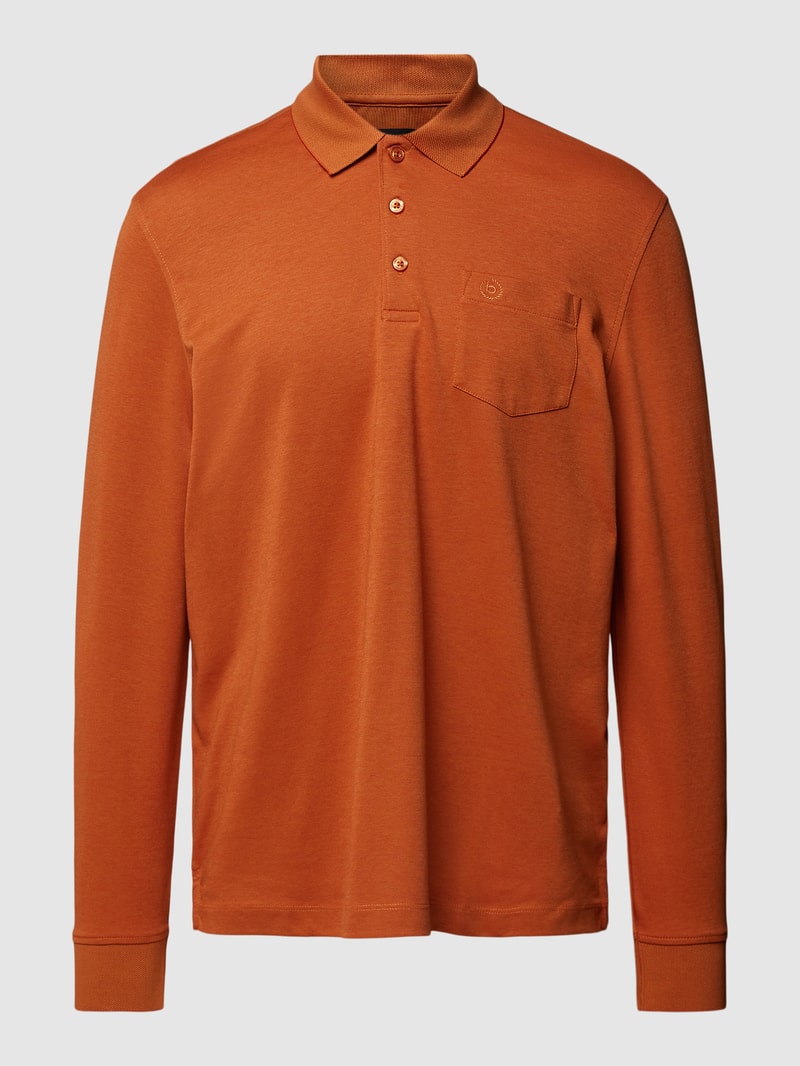 Poloshirt mit Brusttasche in rostrot
