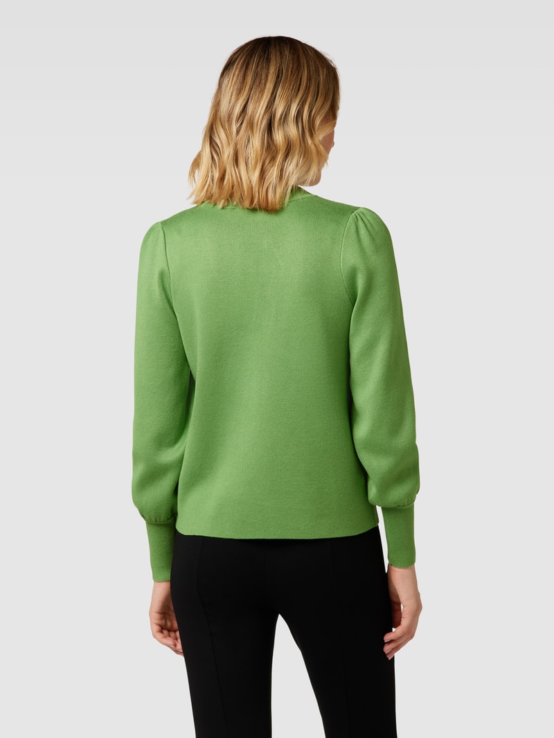 Strickpullover mit Ballonärmeln in grasgrün