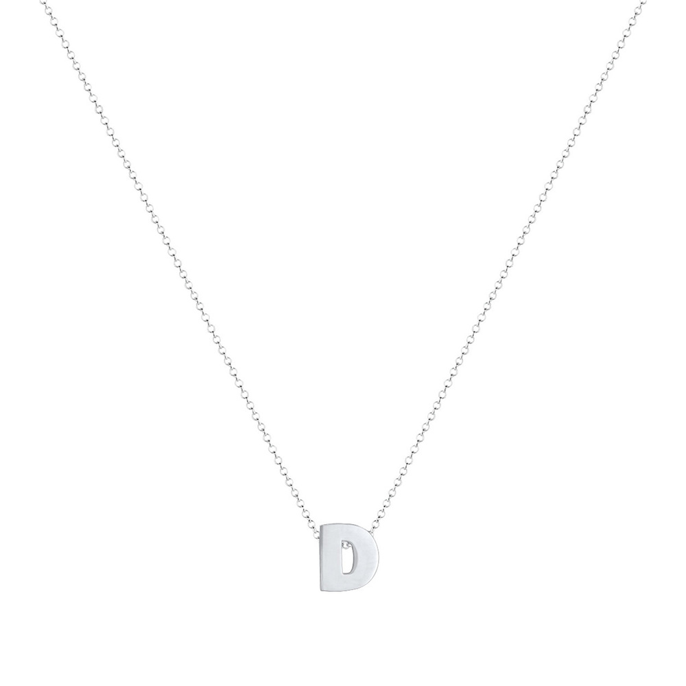 Elli Elli Collier Femme Pendentif Lettre D Initiale - (925/1000) Argent Bijoux