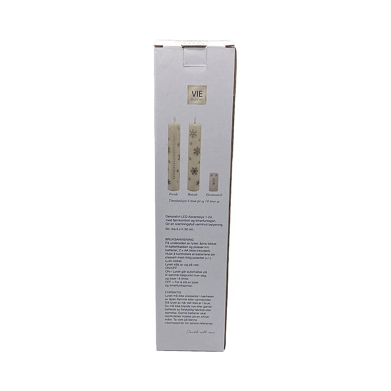 Vie Selected Adventslys 1-24 5x30 cm LED m/fjernkontroll