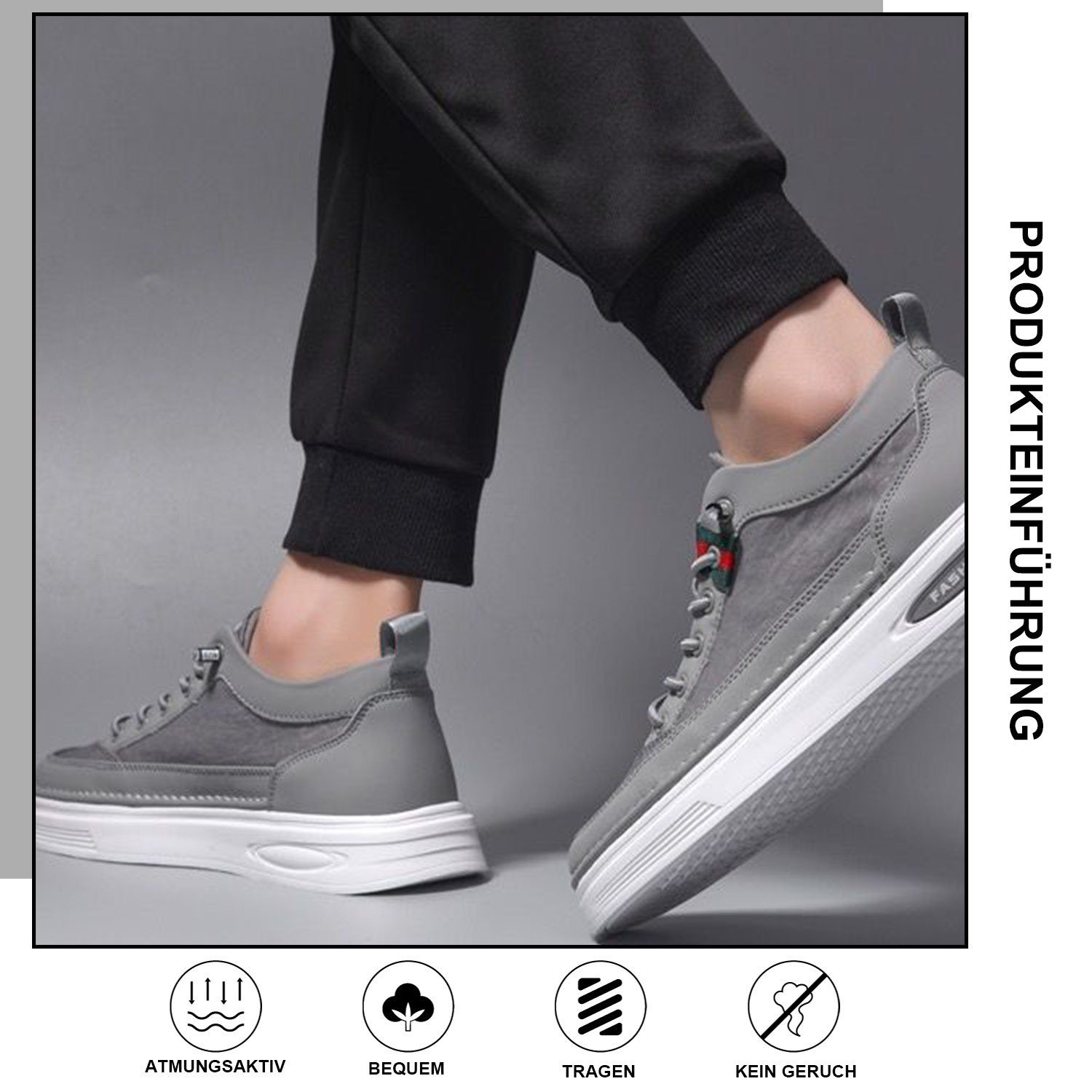Daisred Freizeitschuhe Herren Leicht Sportschuh elastisch schnürschuh Sneaker
