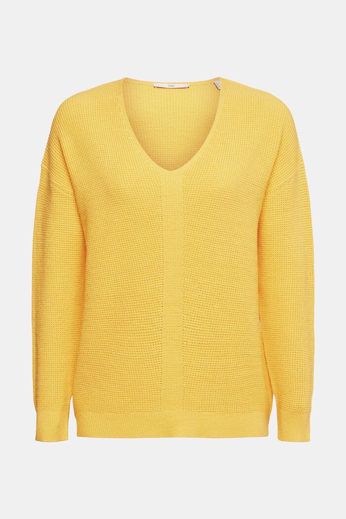 Locker gestrickter Pullover mit V-Ausschnitt
