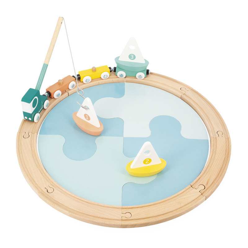 Circuit Bolid train, voiliers et jeu de pêche Janod