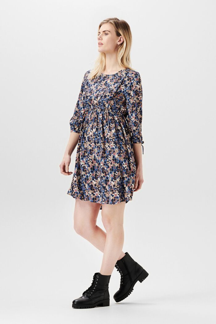 Gemustertes Midikleid mit Stillfunktion