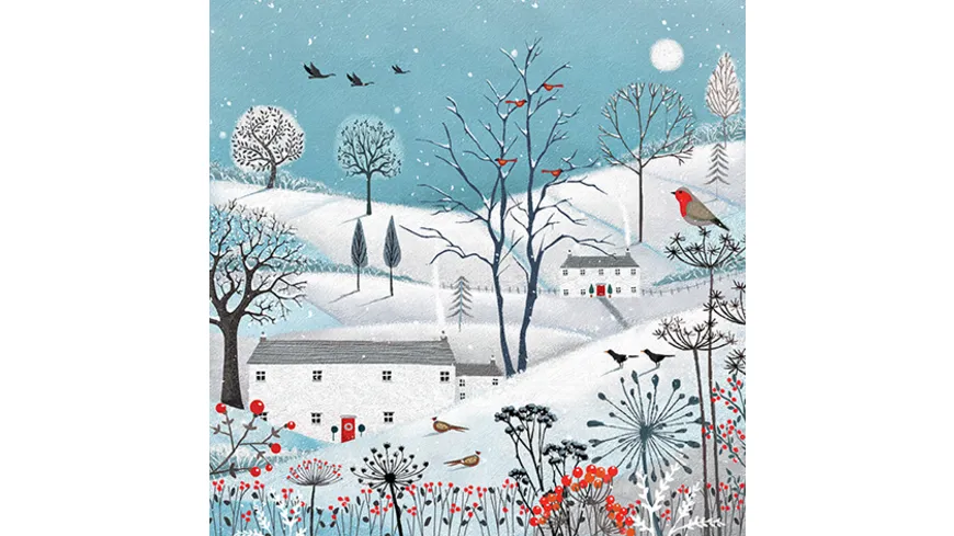 Home-Fashion Serviette Winter is here 33x33cm hellblau